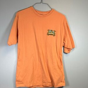 Mens Newport Blue Size Large Orange Short Sleeve Tee